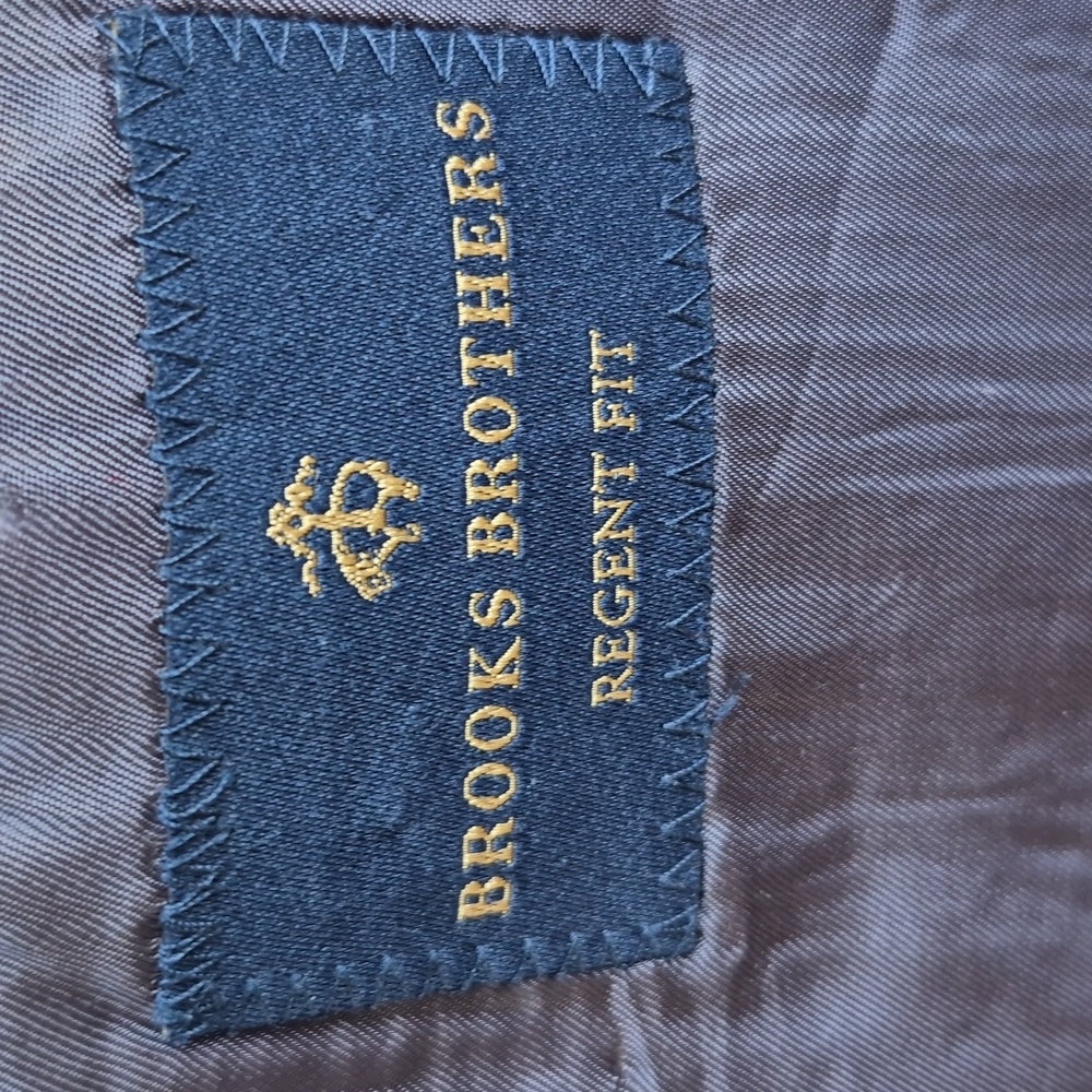 BROOKS BROTHERS Regent Fit Dark Navy Silver Logo Buttons Wool Sz 50 R Sport Coat - Picture 7 of 10